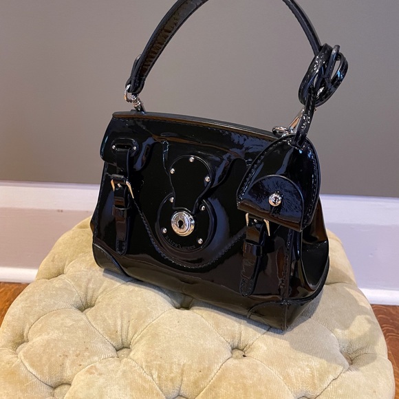 ***SOLD*** Ralph Lauren Ricky 18 Patent Leather Handle Handbag - Picture 5 of 7
